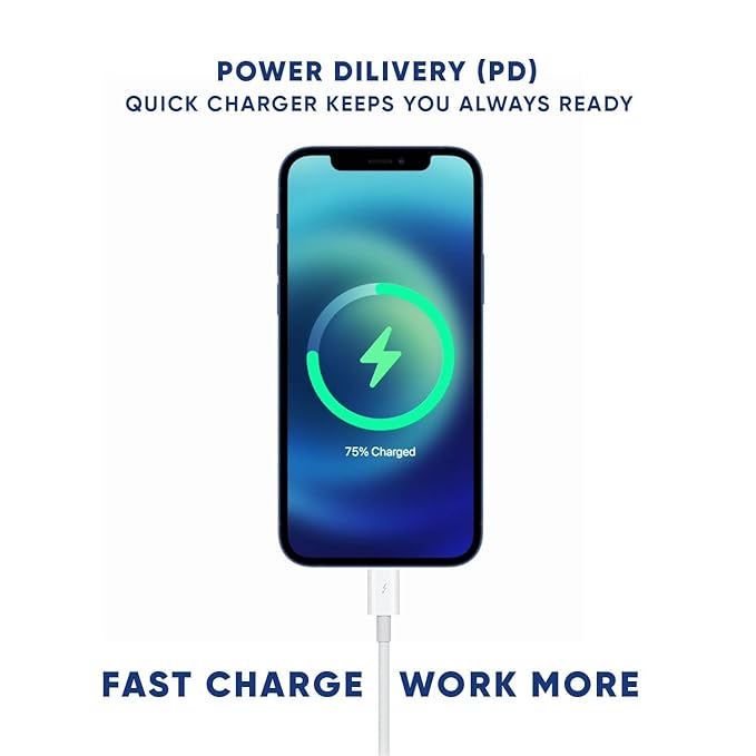 30W PD Fast Charger with Type-C Cable – Power Delivery Adapter for All Smartphones